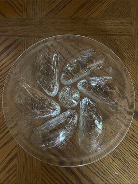 Vintage Arcoroc Oyster Plates, French Clear Glass